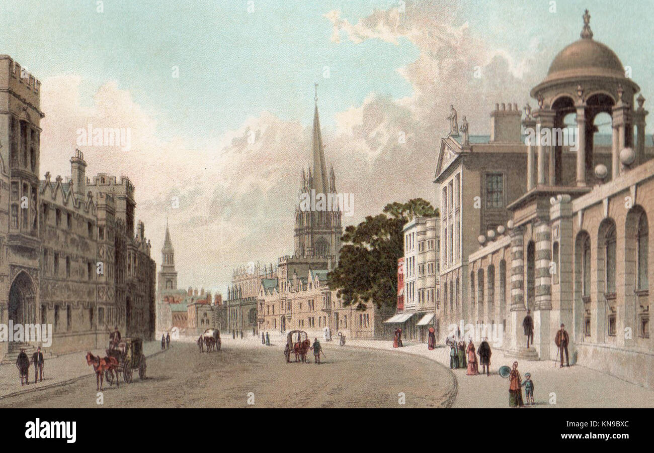 High Street, Oxford, viktorianischen Abbildung Stockfoto