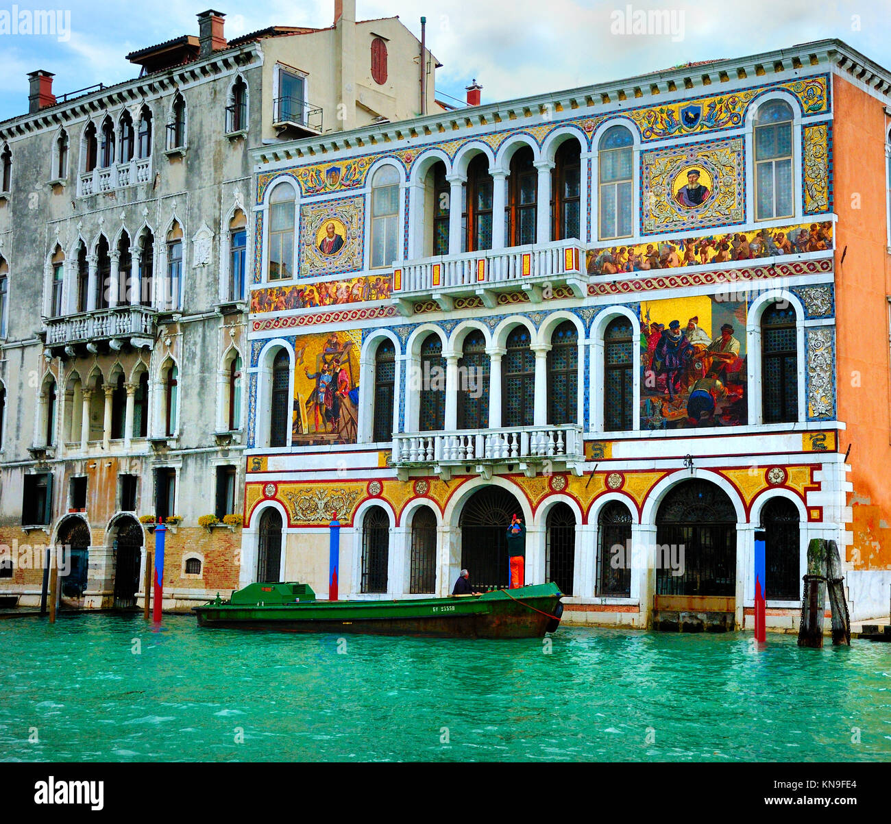 Palazzo Barbarigo, Canal Grande, Venedig Stockfoto