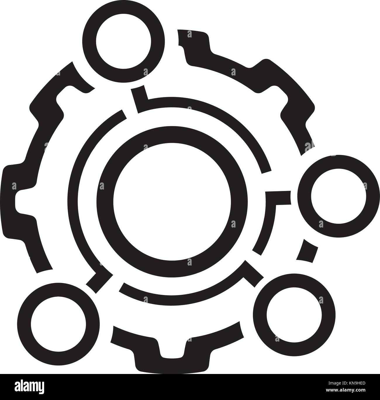 Technische Daten Symbol. Zahnrad und die Option Punkte. Engineering Symbol. Stock Vektor