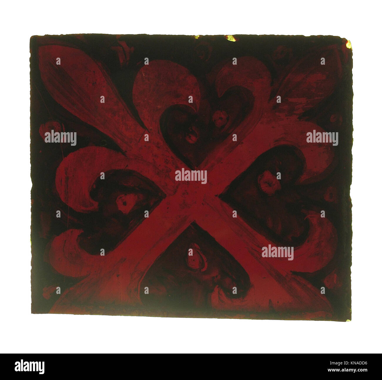 Dieses Glasfragment (MET cdi30-73-225) ist ein antikes Artefakt, das zur Untersuchung und Ausstellung in der MET-Sammlung aufbewahrt wurde. Stockfoto