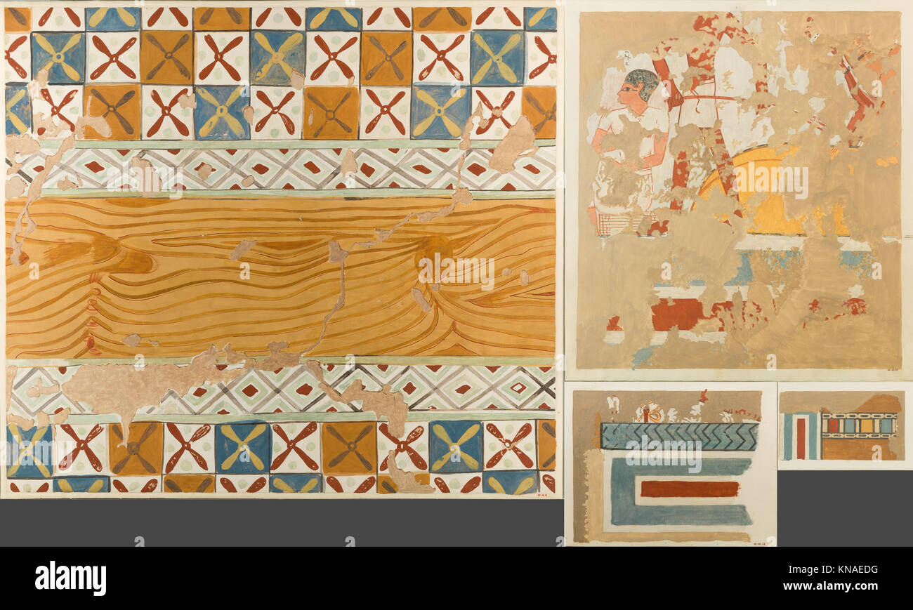 Ein Faksimile von Winlock's Tomb 5 in Buchform, einschließlich Illustrationen, die antike Artefakte und historische Inhalte zu Studien und Referenz dokumentieren. Stockfoto