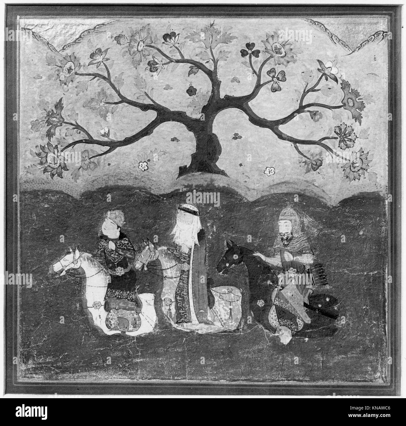 Kai Khusrau, Farangis und Giv Überquerung des Flusses Jihun (Oxus), Folio aus einem shahnama (Buch der Könige) MET 47056 447300 Stockfoto