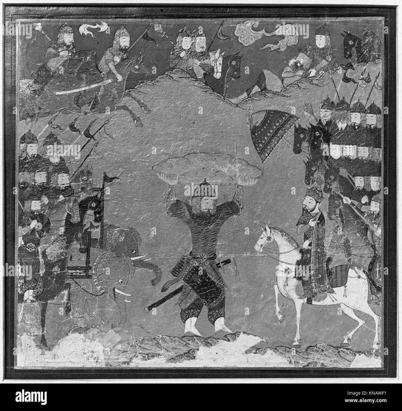 Rustam Durchführung der König von Mazandaran zu Kavus Kai, Folio aus einem shahnama (Buch der Könige) MET 47059 447303 Stockfoto