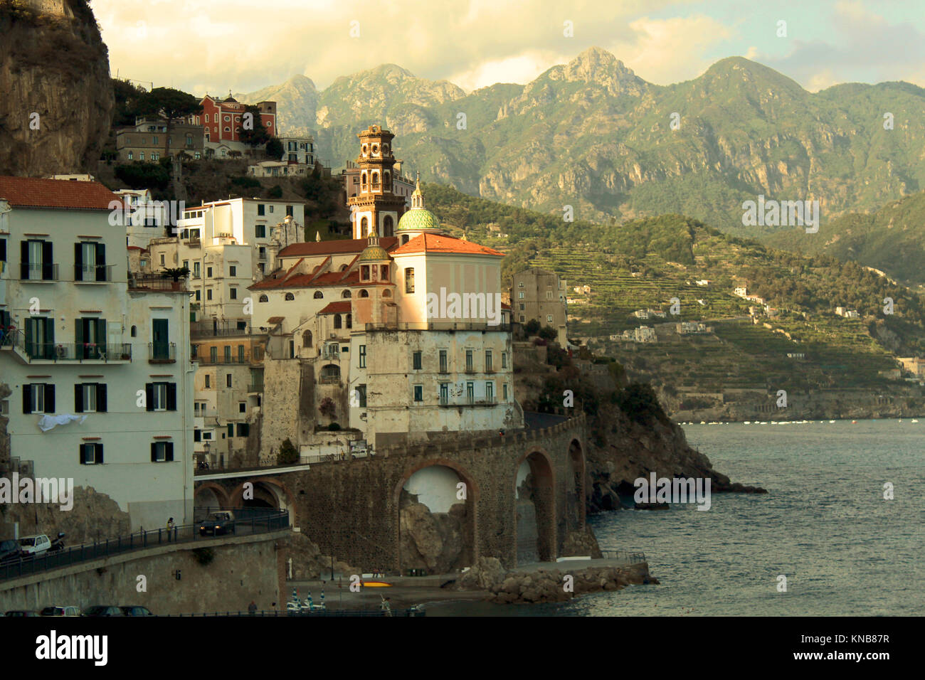Italien Landschaft, Atrani Stadt - Amalfiküste - Stockfoto