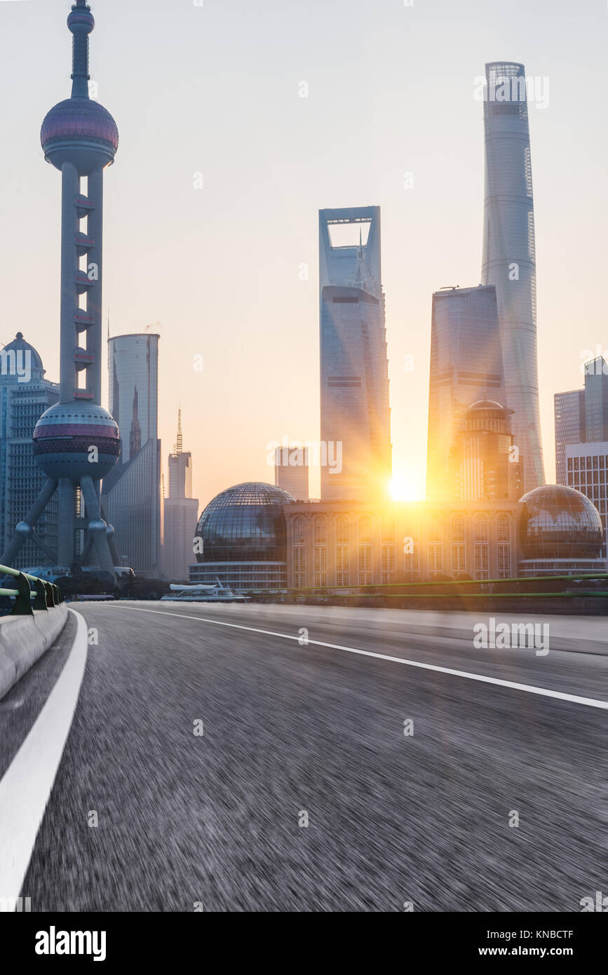 Wahrzeichen von Shanghai, Bau Gruppe in China. Stockfoto