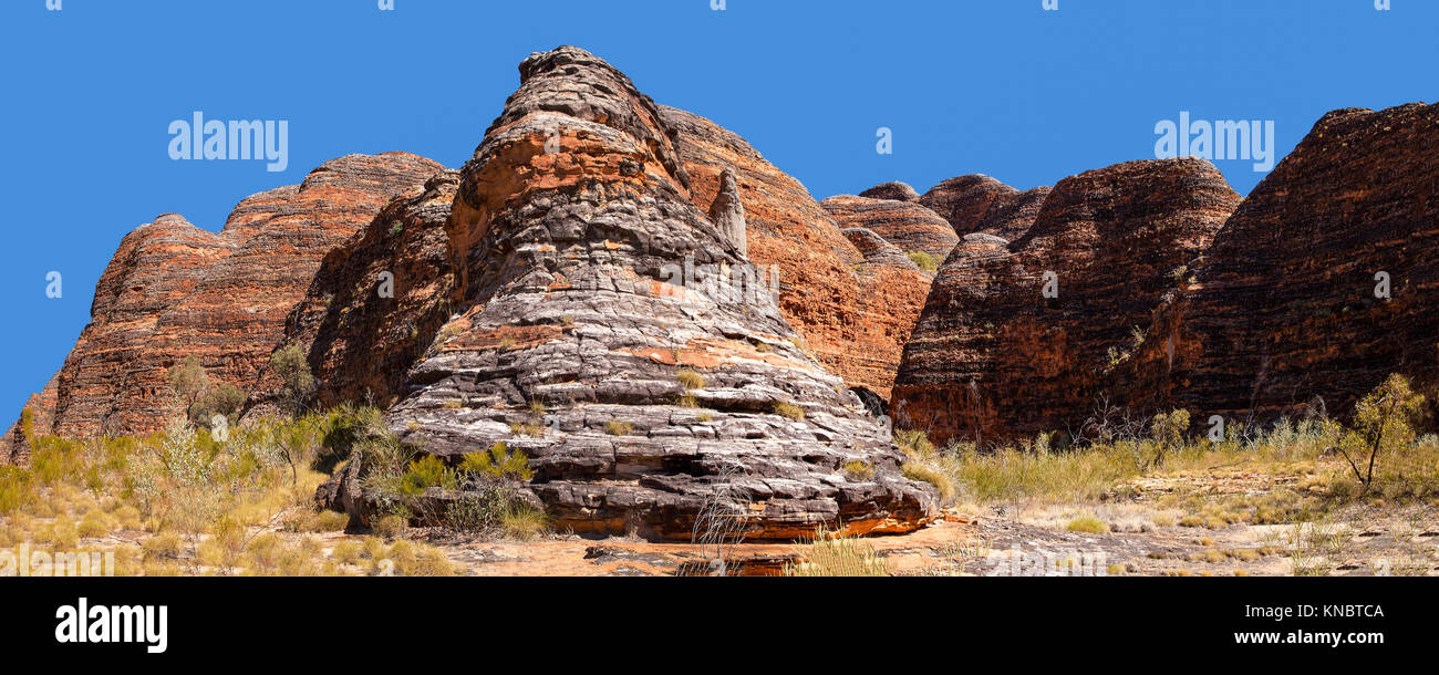 Bungle Bungles, Purnululu National Park, Western Australia, Australien: Eine einzigartige Landschaft der Bienenstock wie Sandstein Formationen. Stockfoto