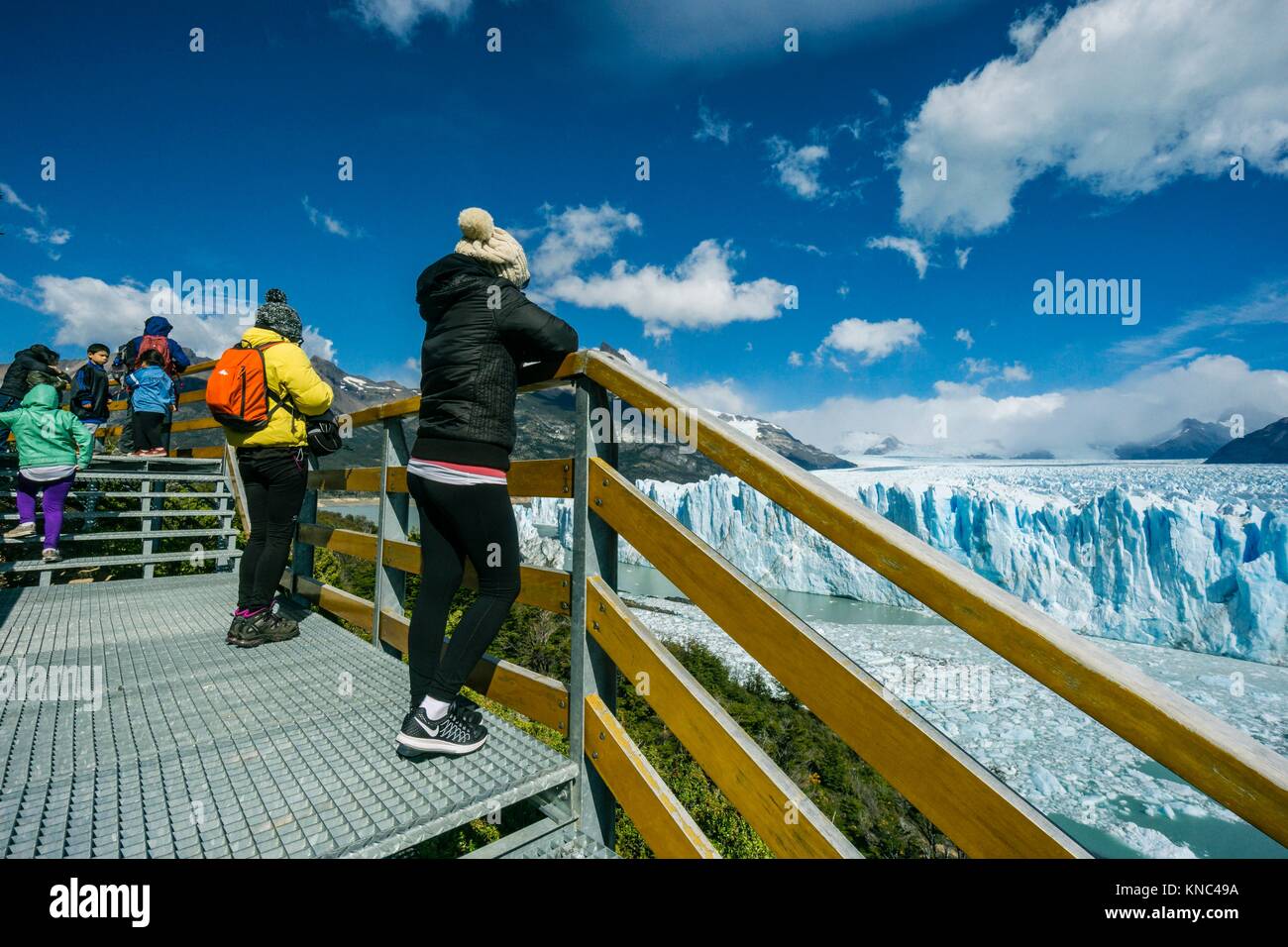 Glaciar Perito Moreno, Parque Nacional Los Glaciares, departamento Lago Argentino, Provincia de Santa Cruz, Patagonien, Argentinien. Stockfoto