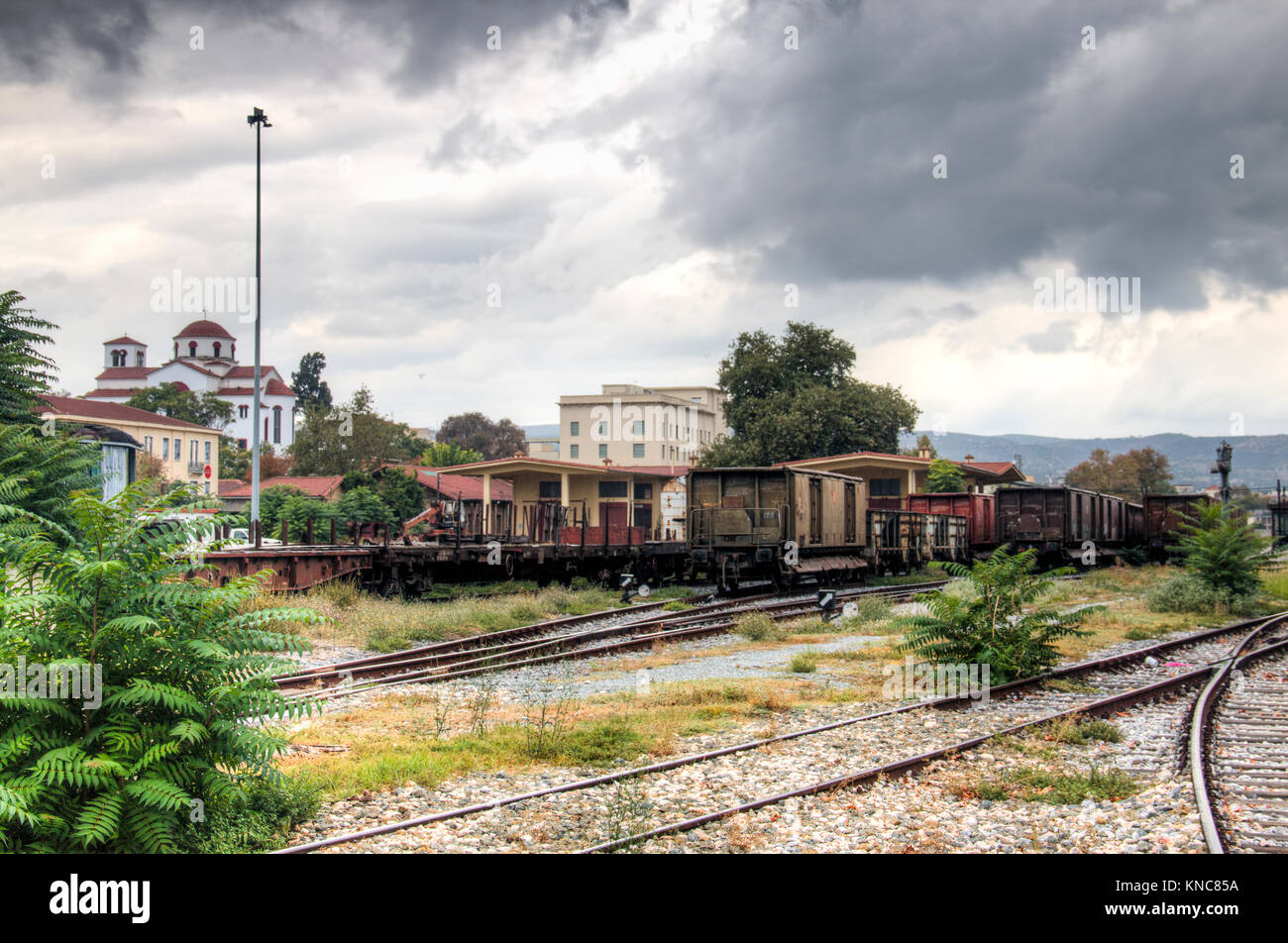 Den Bahnhof in Volos, Griechenland ist eines der wichtigsten Gebäude