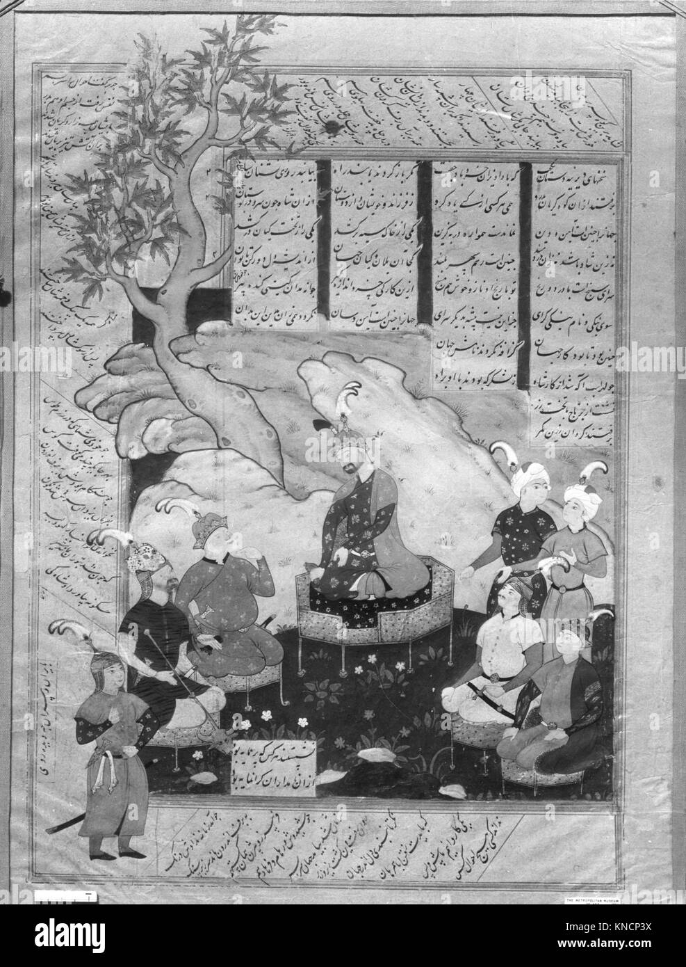 Luhrasp hört von der Rückkehr Paladine des verschwindenden Kai Khusrau, Folio aus einem shahnama (Buch der Könige) von Firdausi MET100173 449020 Stockfoto