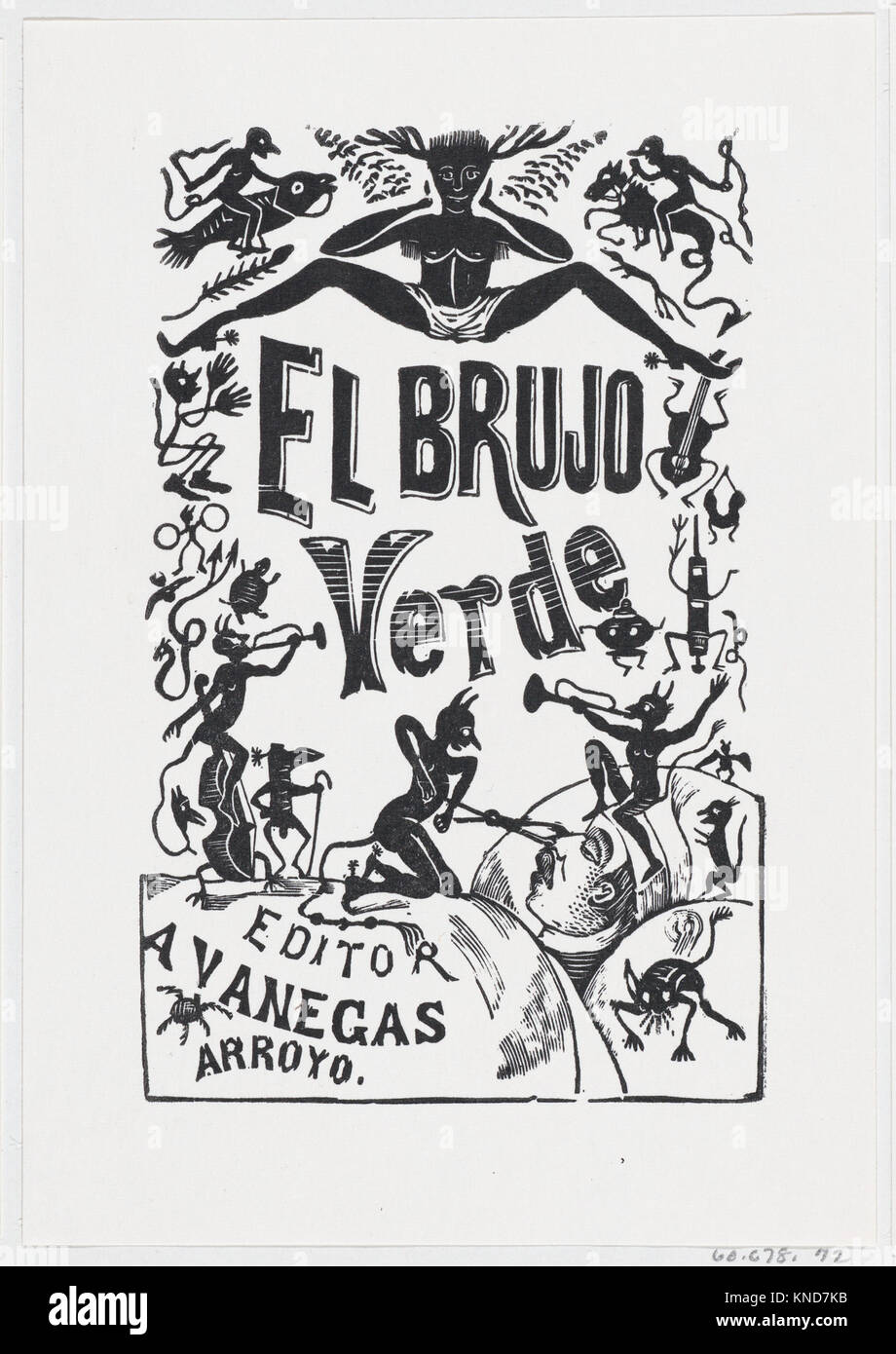 Dämonen bemühen ein kranker Mann im Bett, Illustration für "El Brujo Verde (Der Grüne Magier)" bearbeitet von Antonio Vanegas Arroyo MET DP 869481 736046 Stockfoto