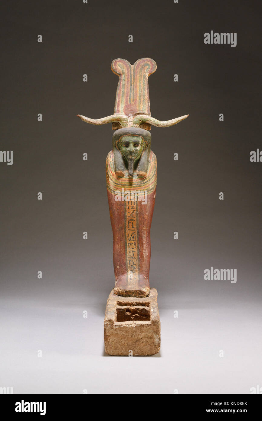 Abbildung von ptah-sokar-Osiris MET LC-86 1 88 EGDP 025262 551504 Abbildung von ptah-sokar-Osiris, 332? 30 v. Chr., Holz, Farbe, Leinen, H 51,7 cm (20 3/8 in.); W. 24,5 cm (9 5/8 in.); d 31,5 cm (12 3/8 in.). Das Metropolitan Museum of Art, New York. Mittel verschiedener Geber, 1886 (86.1.88 Ein? d) Stockfoto