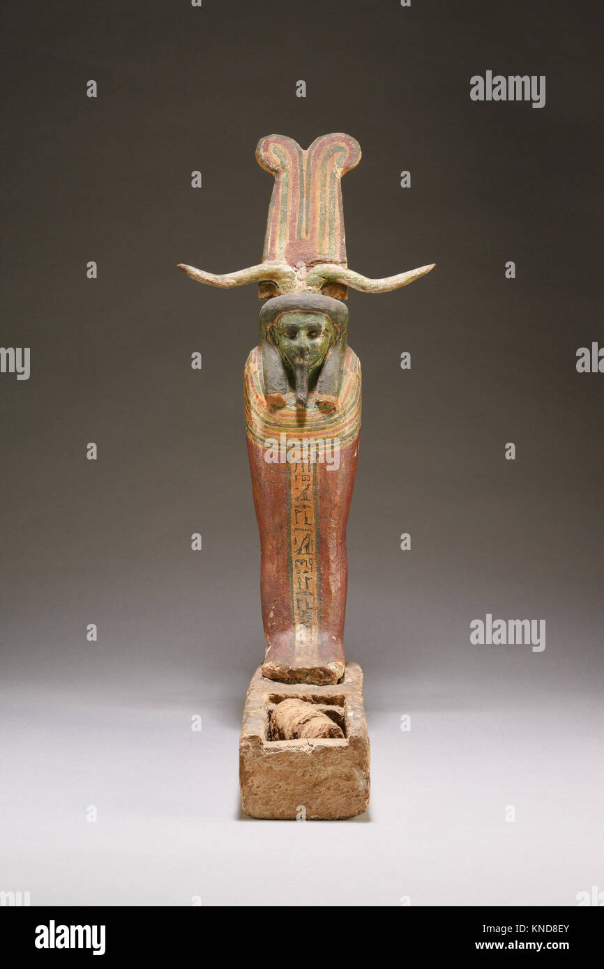 Abbildung von ptah-sokar-Osiris MET LC-86 1 88 EGDP 025263 551504 Abbildung von ptah-sokar-Osiris, 332? 30 v. Chr., Holz, Farbe, Leinen, H 51,7 cm (20 3/8 in.); W. 24,5 cm (9 5/8 in.); d 31,5 cm (12 3/8 in.). Das Metropolitan Museum of Art, New York. Mittel verschiedener Geber, 1886 (86.1.88 Ein? d) Stockfoto