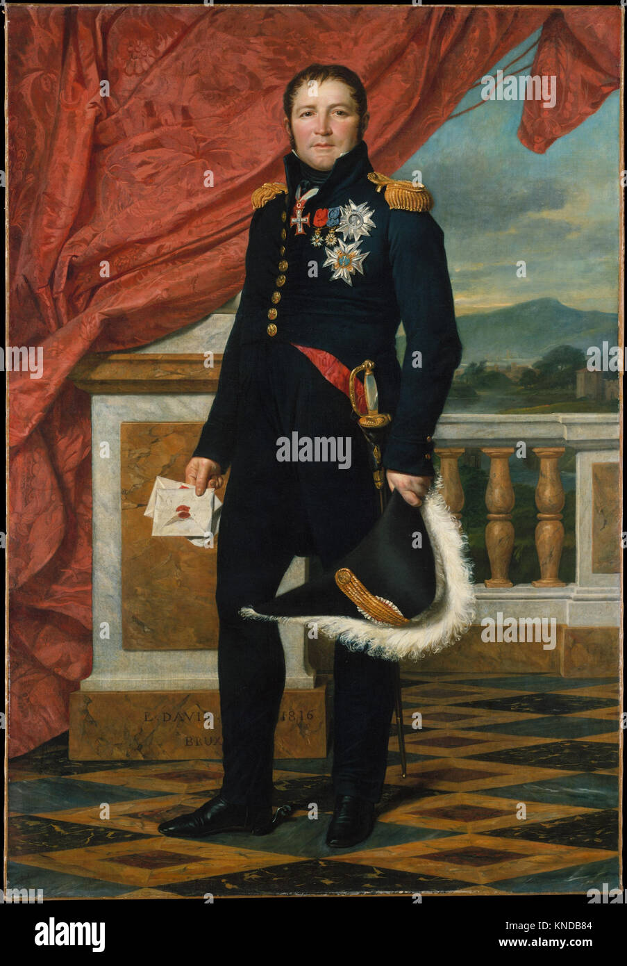 General Etienne-Maurice Gérard (1773-1852), Ölgemälde des französischen neoklassizistischen Malers Jacques Louis David (1748-1825), 1816 Stockfoto