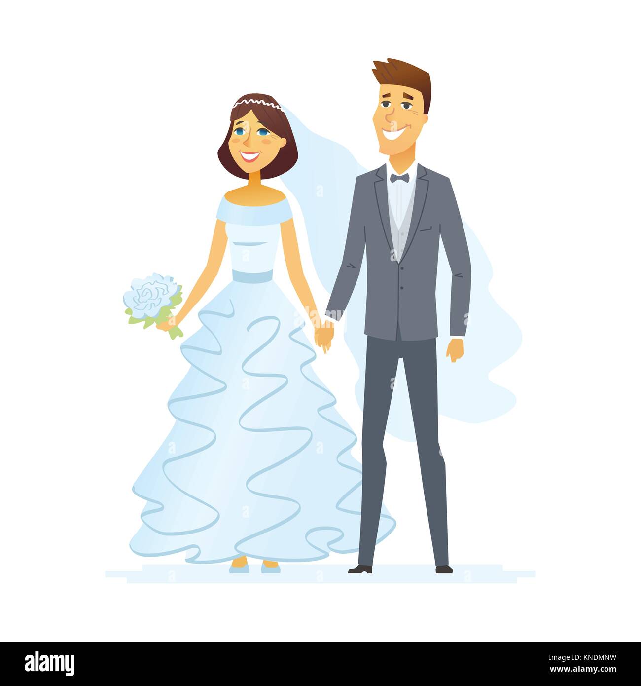 Hochzeit - cartoon Menschen Zeichen isoliert Abbildung Stock Vektor