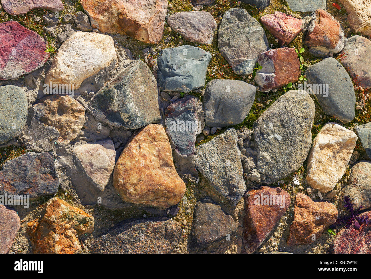 Bunte Steine Hintergrund. Stockfoto