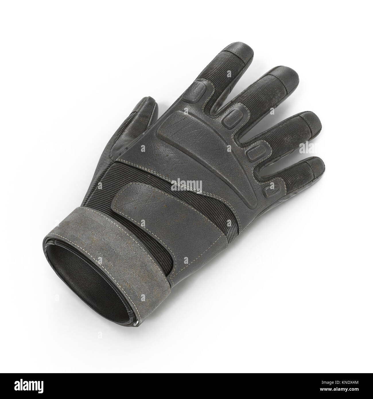 Soldat outdoor Winter skifahren Radfahren Reiten taktischer militärischer Handschuh auf Weiß. 3D-Darstellung Stockfoto