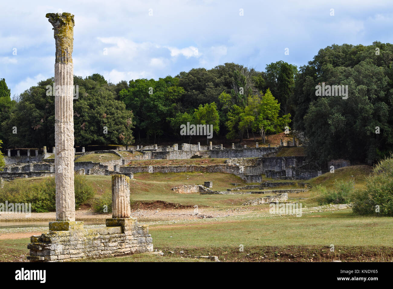 Ruinen der römischen Villa in Brijuni Insel in Kroatien. Stockfoto