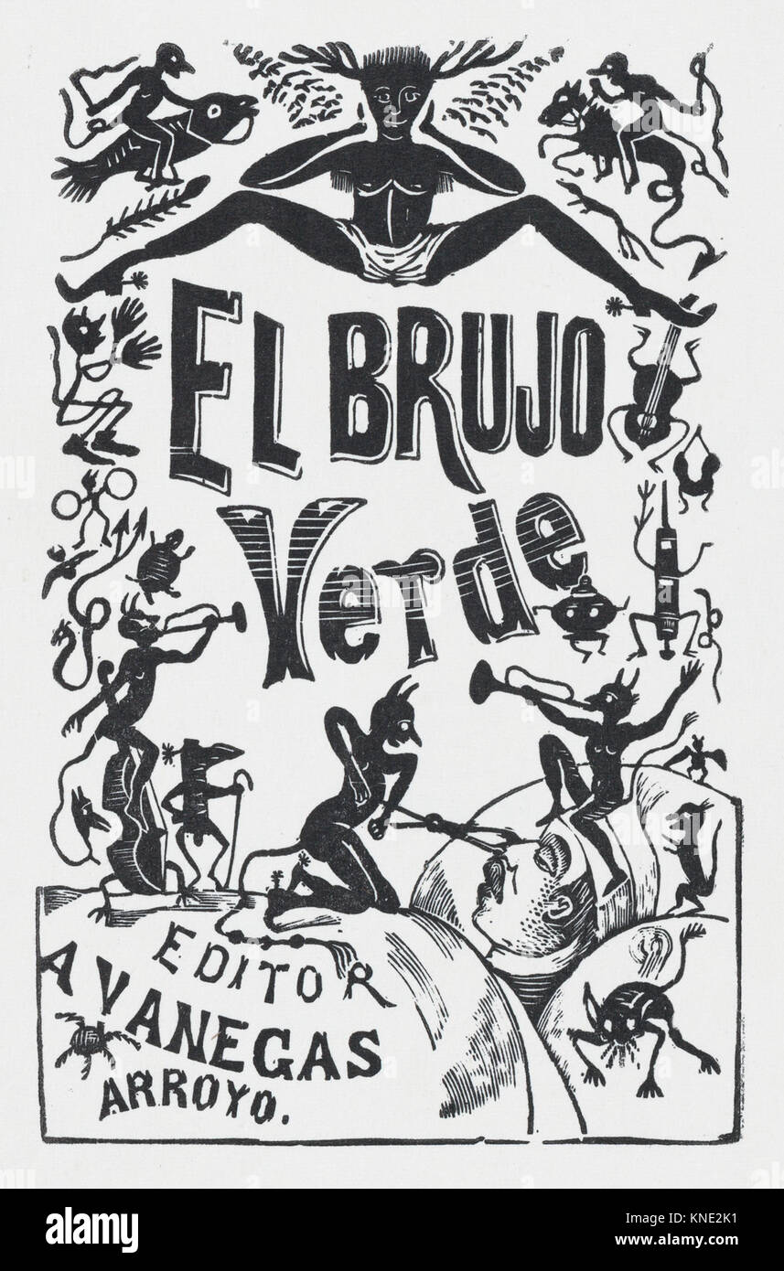 Dämonen bemühen ein kranker Mann im Bett, Illustration für "El Brujo Verde (Der Grüne Magier)" bearbeitet von Antonio Vanegas Arroyo MET DP 874476 736046 Stockfoto