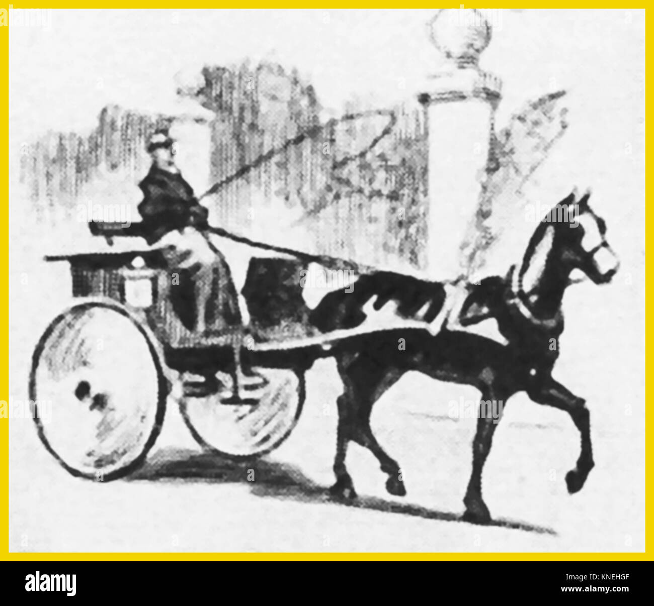 Pferdekutschen- Transport - 1940 Abbildung mit einem viktorianischen "Beförderung als Hund Warenkorb bekannt Stockfoto