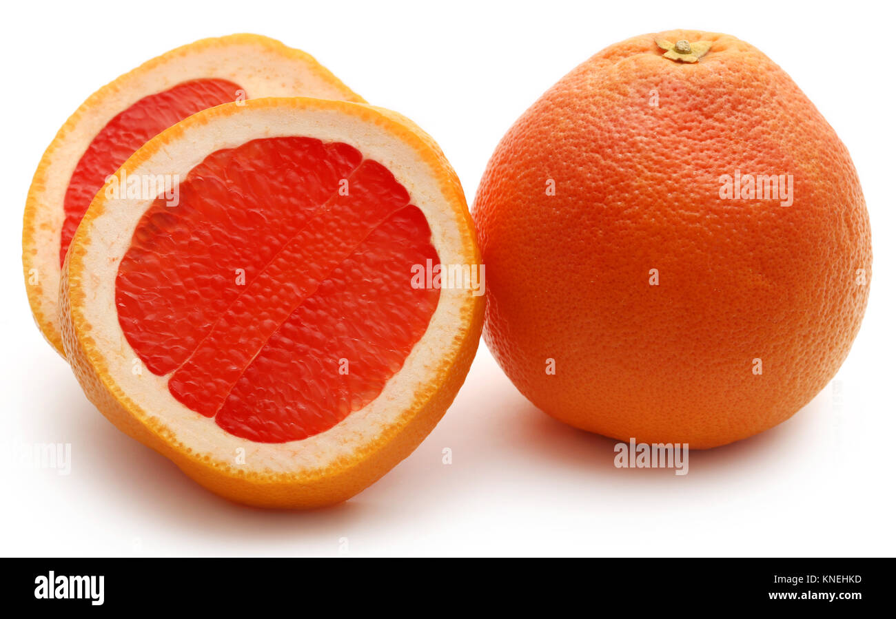 Bio Grapefruit auf weißem Hintergrund Stockfoto