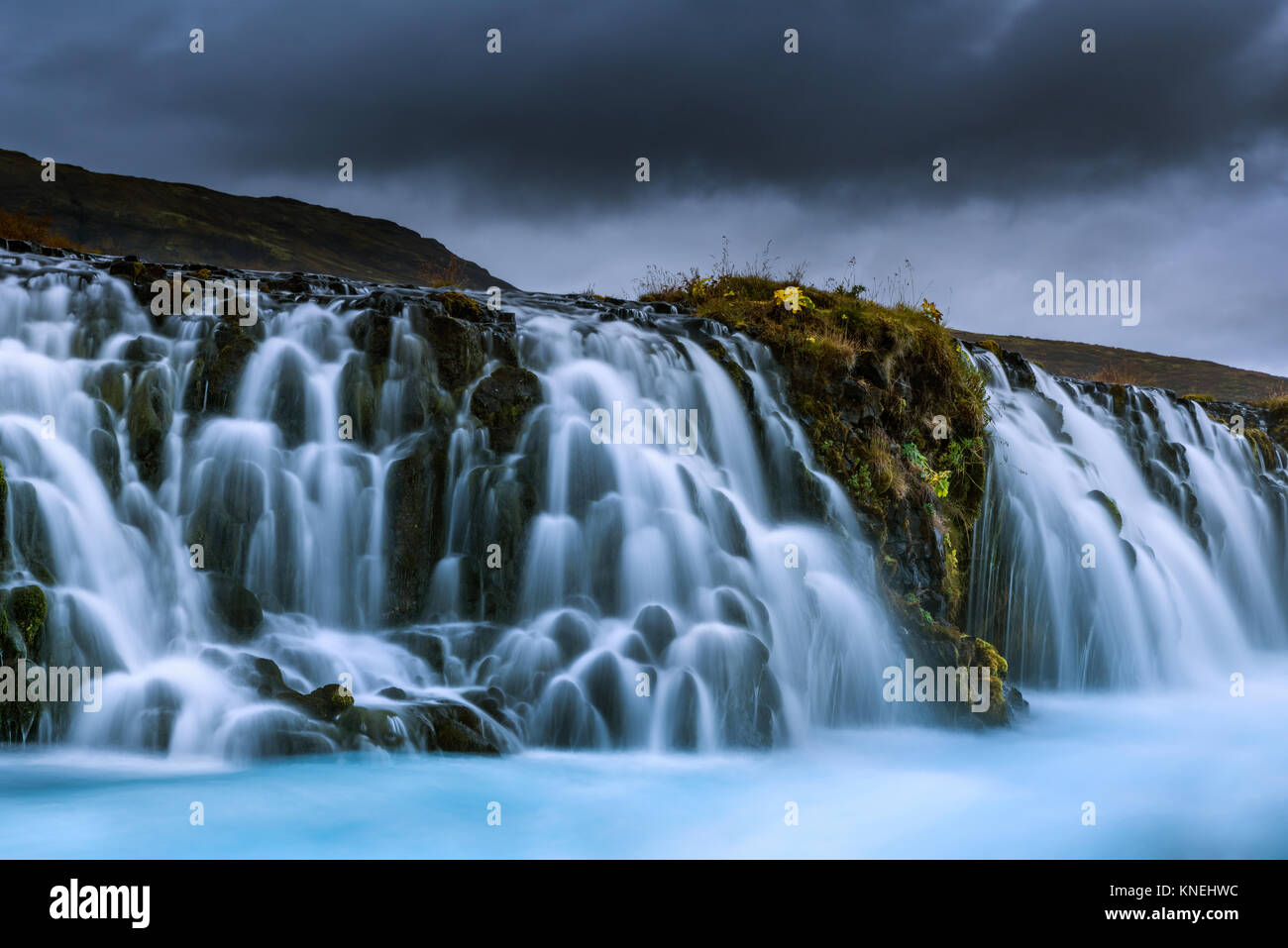 Bruarfoss Wasserfall, Brekkuskogur, Island Stockfoto