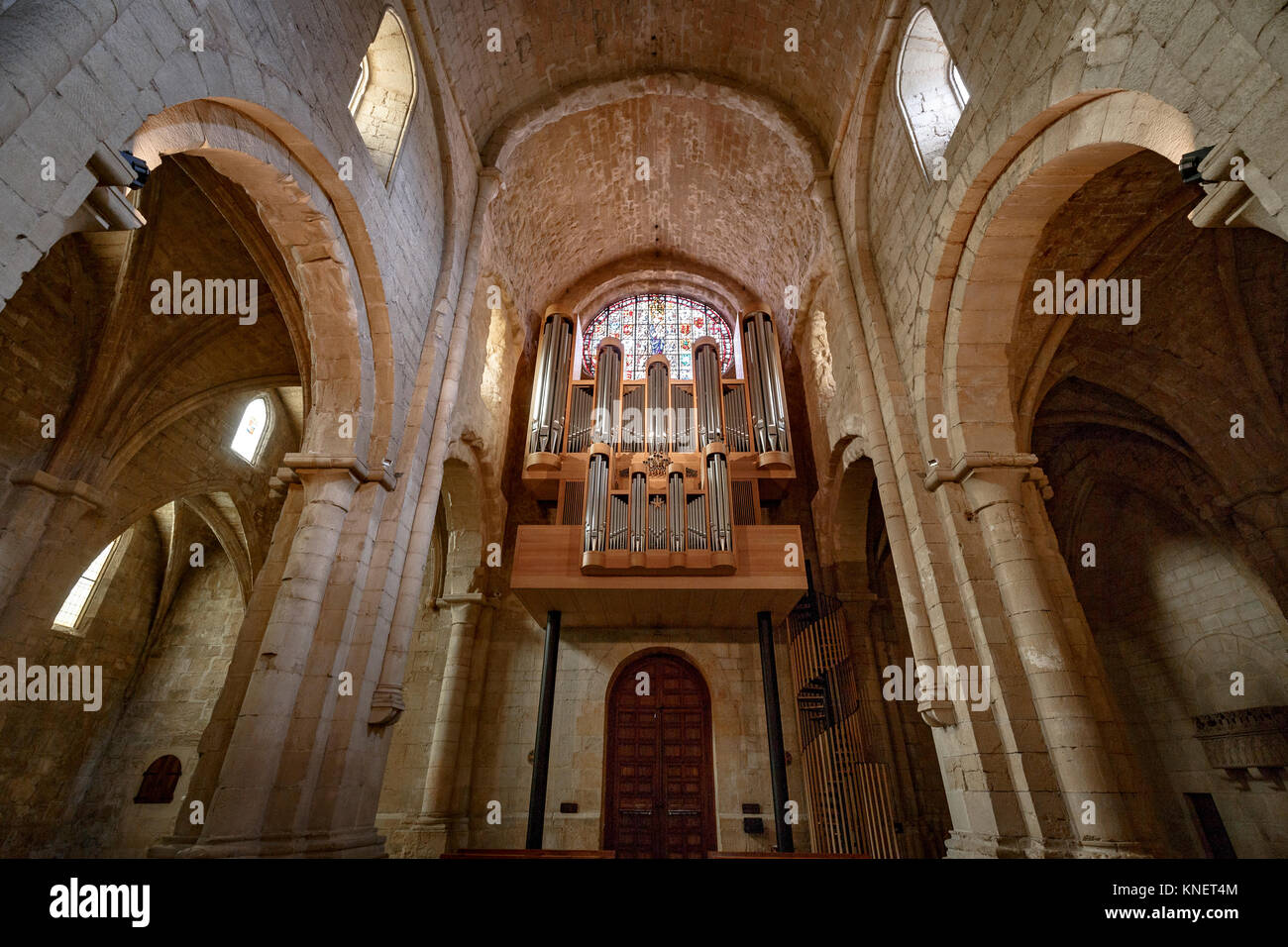 Innenraum der Königlichen Abtei Santa Maria de Poblet, Vimbodi, Katalonien, Spanien, Europa Stockfoto