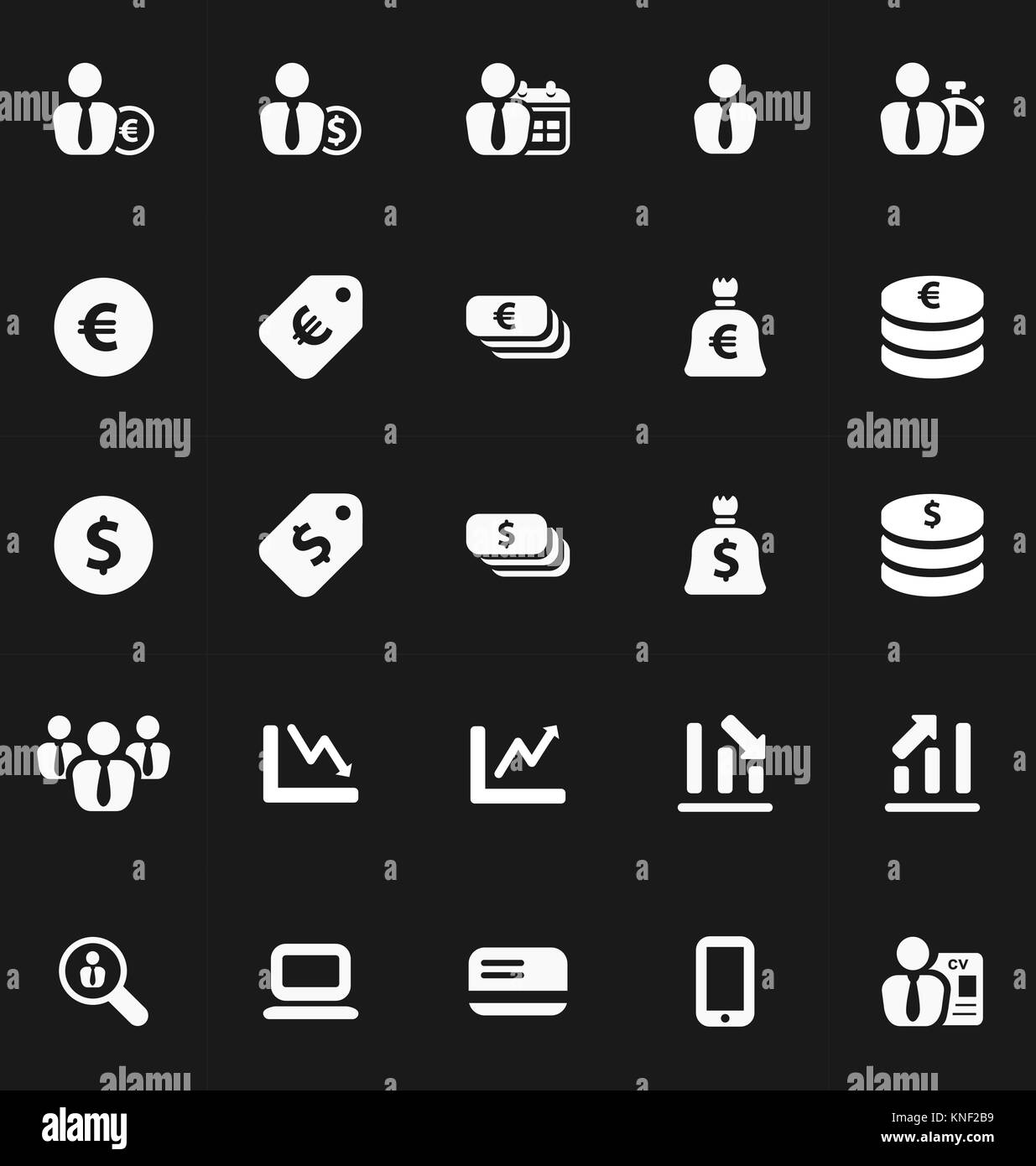Business und Finanzen Icons Set Vector Illustration. Stock Vektor