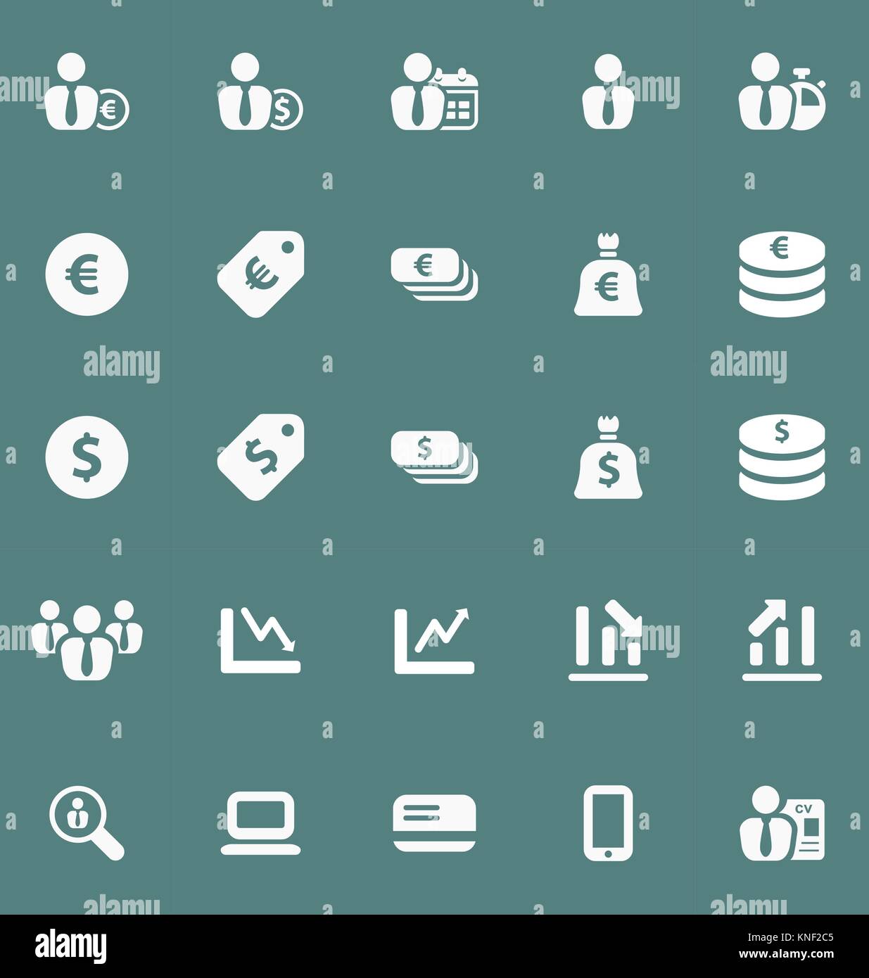 Business und Finanzen Icons Set Vector Illustration. Stock Vektor