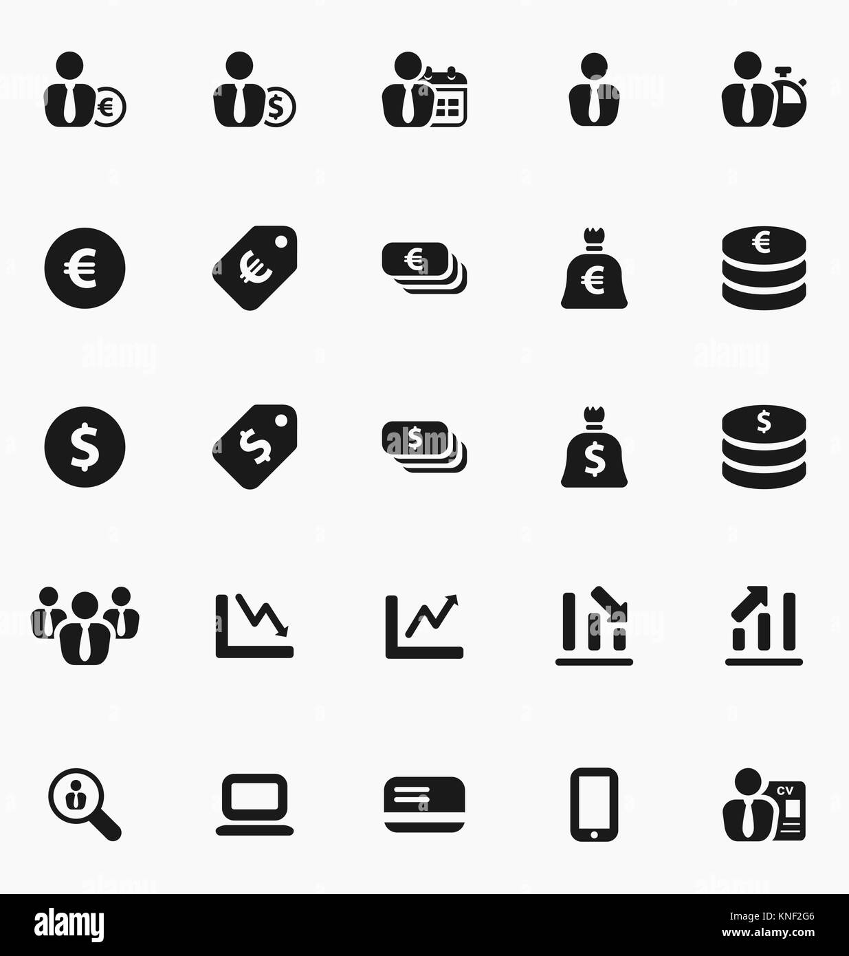 Business und Finanzen Icons Set Vector Illustration. Stock Vektor