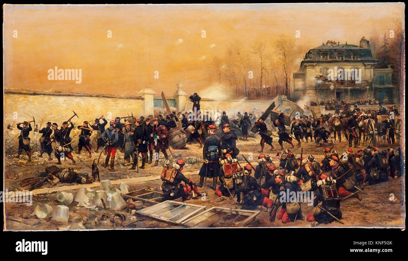 Die Verteidigung von Conan. Artist: Édouard Detaille (Französisch, Paris 1848-1912 Paris); Datum: 1879; Medium: Öl auf Leinwand; Abmessungen: 48 x 84 cm. Stockfoto