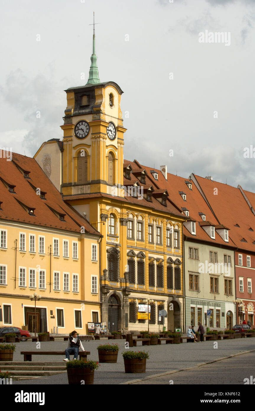 Tschechien, Bˆhmen: Eger (Cheb), der historische Marktplatz, Platz des Kˆnigs Stockfoto