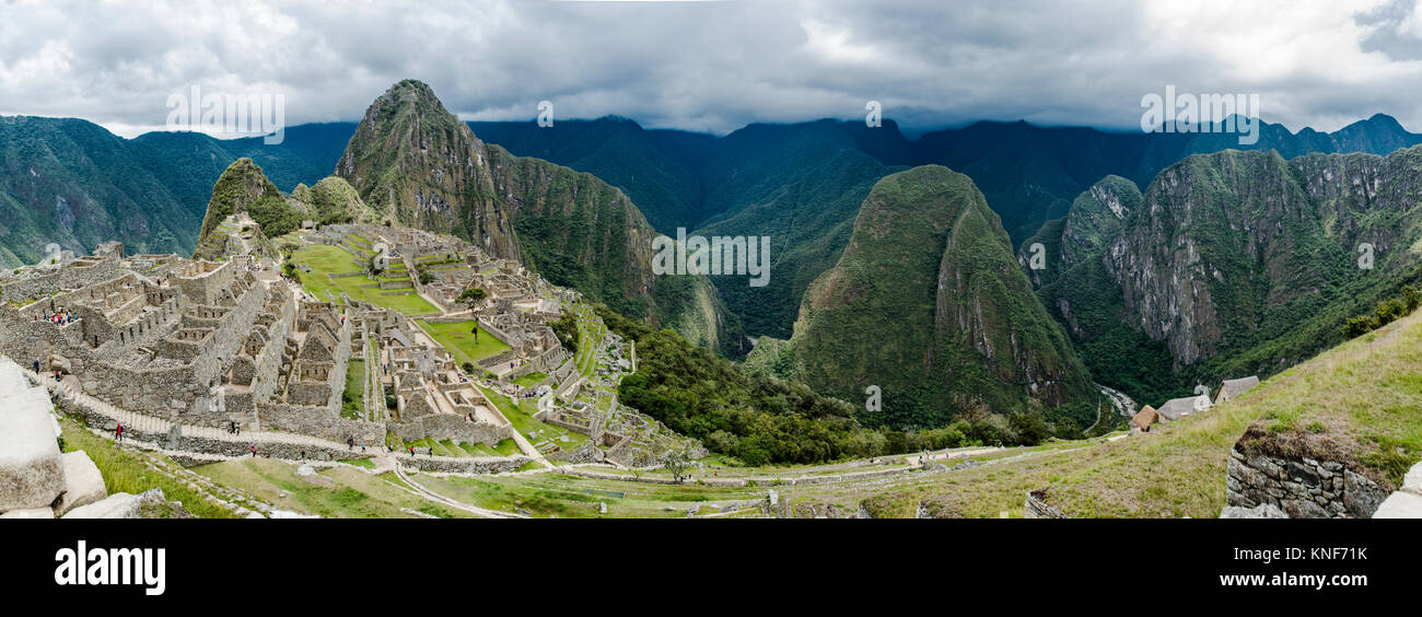 Blick von der Wanderung bis Machu Picchu, Cusco, Peru, Südamerika Stockfoto