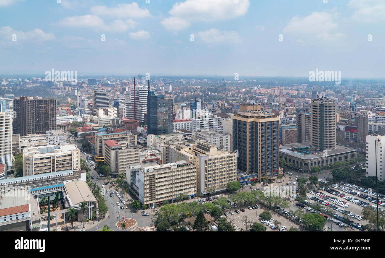 Die modernen Gebäude in der Innenstadt von Nairobi, Nairobi, Kenia, Afrika Stockfoto