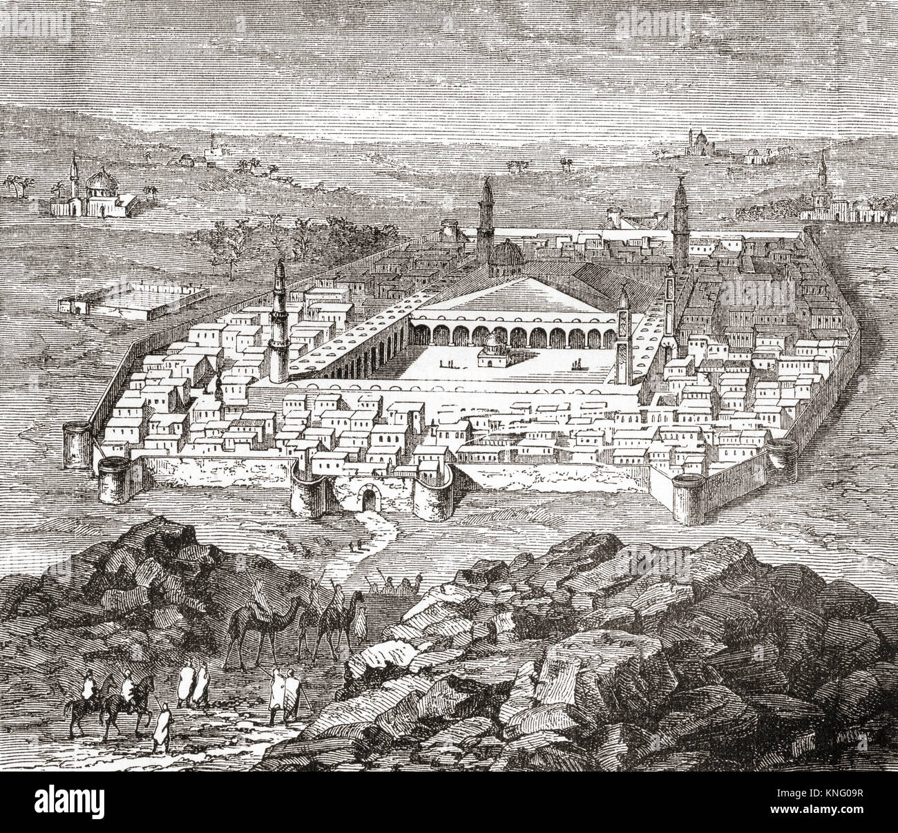 Medina, Saudi-Arabien, im späten 18. Jahrhundert. Von Station und Lock's illustrierte Geschichte der Welt, veröffentlicht C 1882. Stockfoto