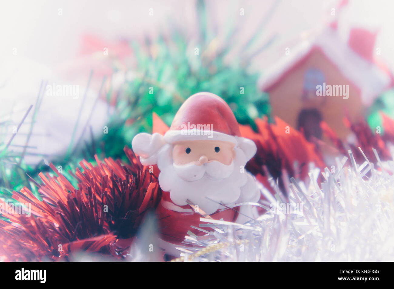 Santa Claus und chirstmas Hintergrund Stockfoto