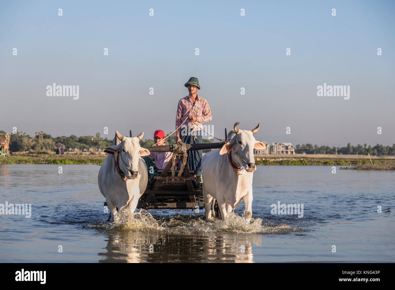 U-Bein Brücke, Amarapura, Mandalay, Myanmar, Asien Stockfoto