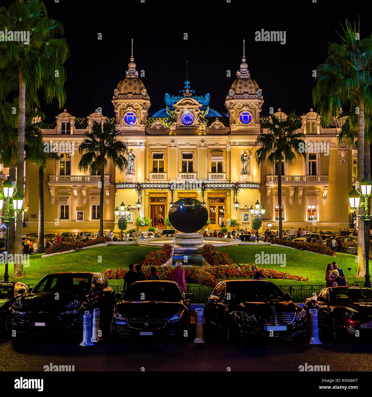 Das Grand Casino Montecarlo bei Nacht. Monaco Stockfotografie Alamy