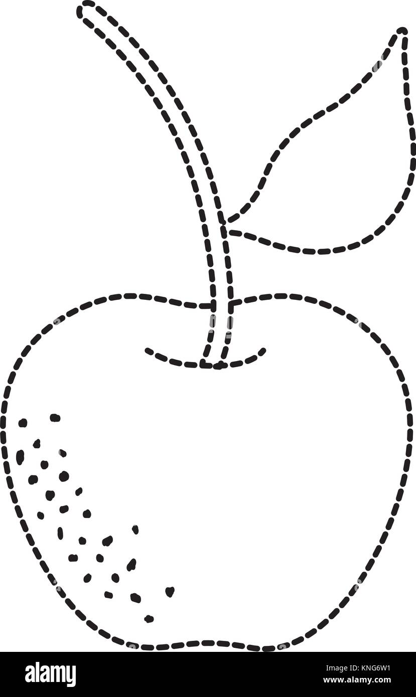 Gepunktete Form organischen Apfel Obst mit Ernährung und Vitamin Stock Vektor