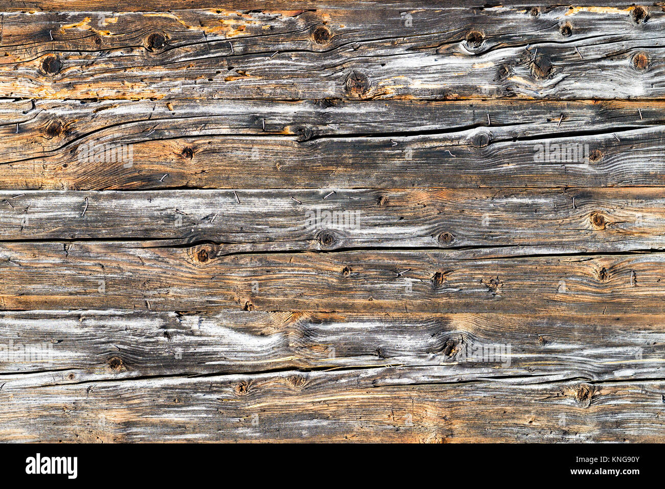 Alte natürliche braune Hütte Holz Wand. Holz- strukturierten Hintergrund Muster. Stockfoto