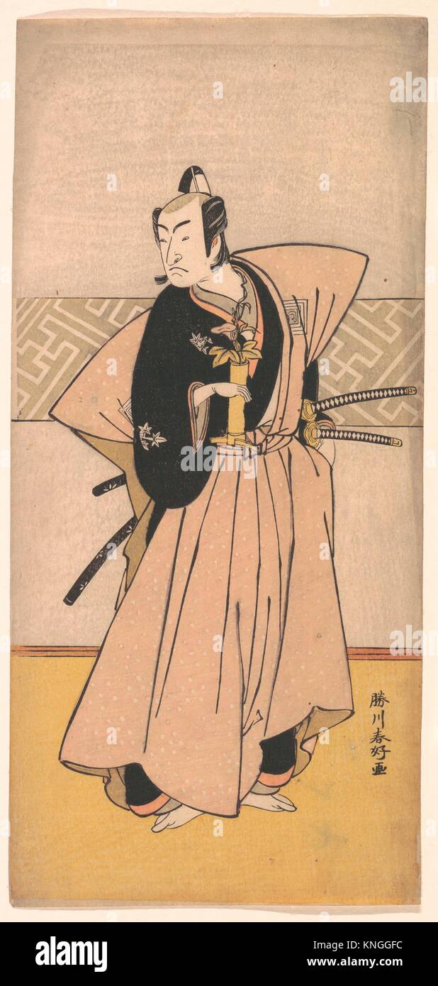 Der Schauspieler Ichikawa Omezo als Samurai mit zwei Schwerter. Artist