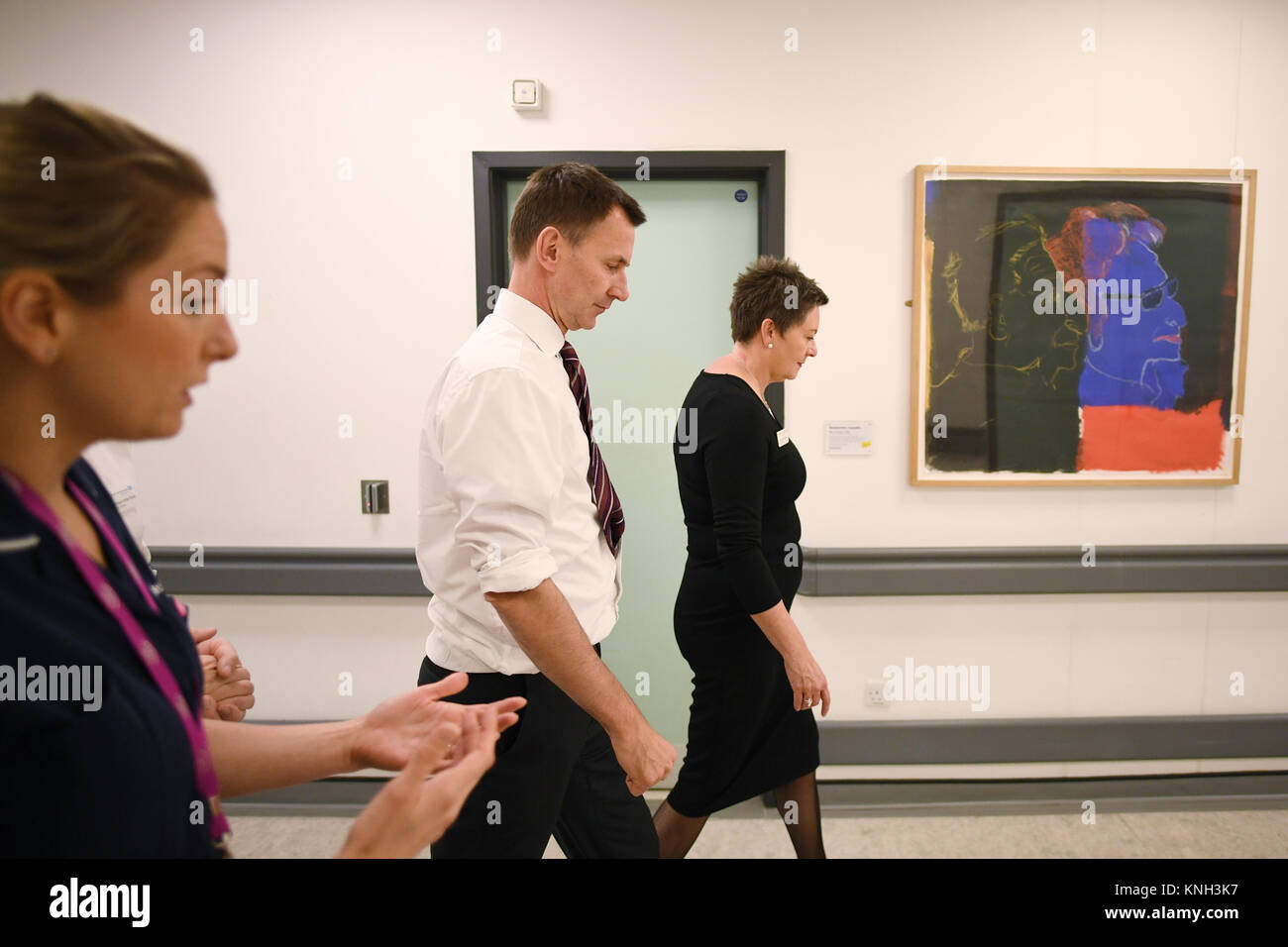 Gesundheitsminister Jeremy Hunt bei einem Besuch im St. George's Hospital in Tooting, West London. 30/11/17 Stockfoto