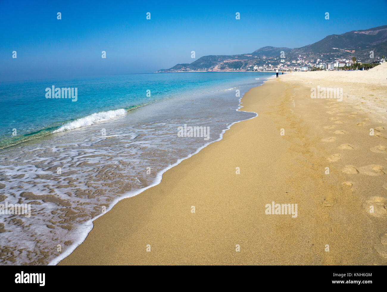 Cleoppatra Strand, beliebten Strand bei der Stadt Alanya, Türkische Riviera, Türkei Stockfoto