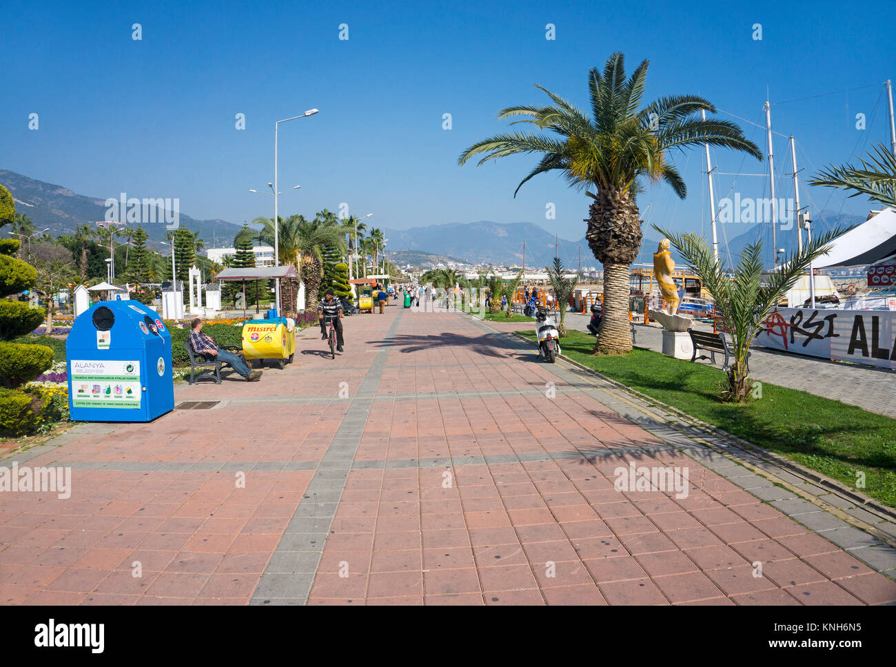 Hafenpromenade, Alanya, Türkische Riviera, Türkei Stockfoto
