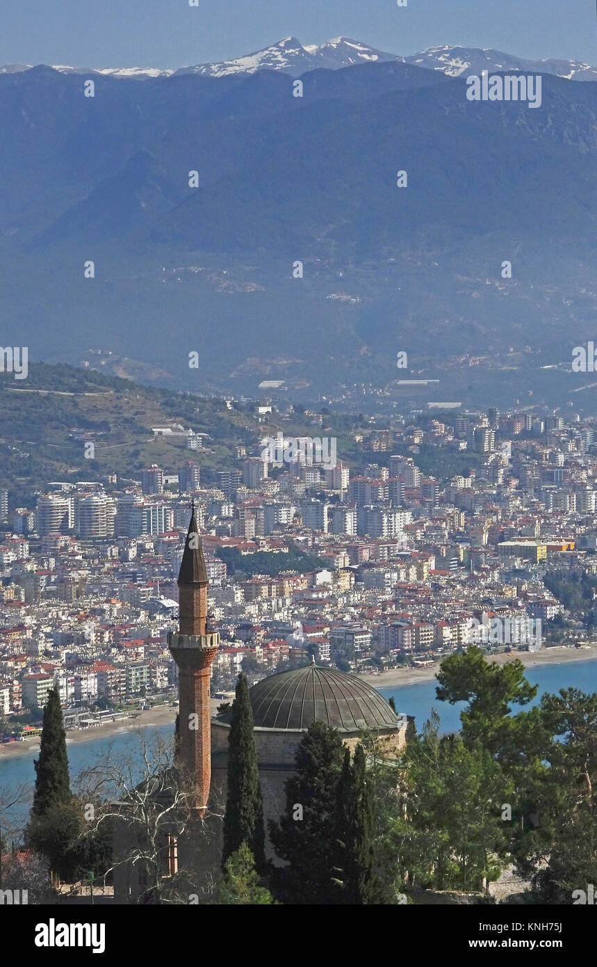 Moschee Sueleymaniye auf Castle Hill, Alanya, Türkei Stockfoto