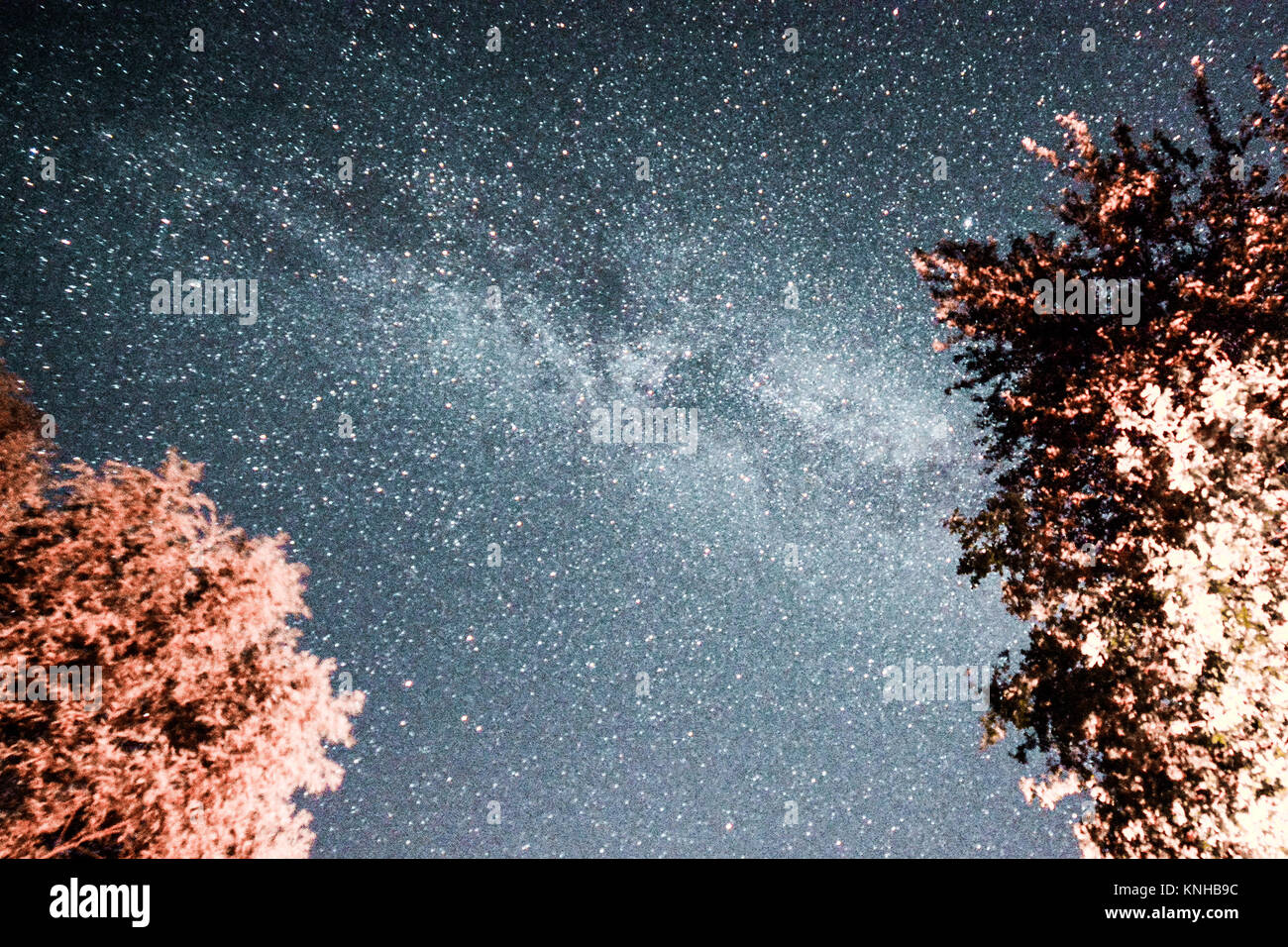 Fotos der schönen galaktische Milchstraße Kern in der französischen Landschaft von Reims Stockfoto