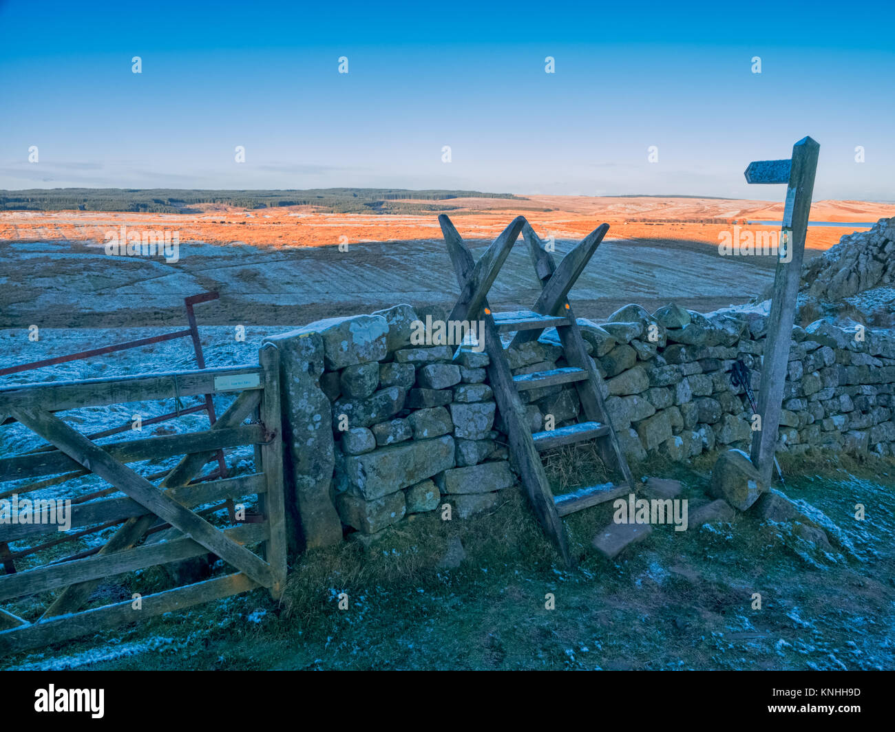 Hadrian's Wall, auch genannt der römischen Mauer, Pikten' Wand, oder Vallum Hadriani in Lateinamerika, wurde eine defensive Festung in die römische Provinz Britannia Stockfoto