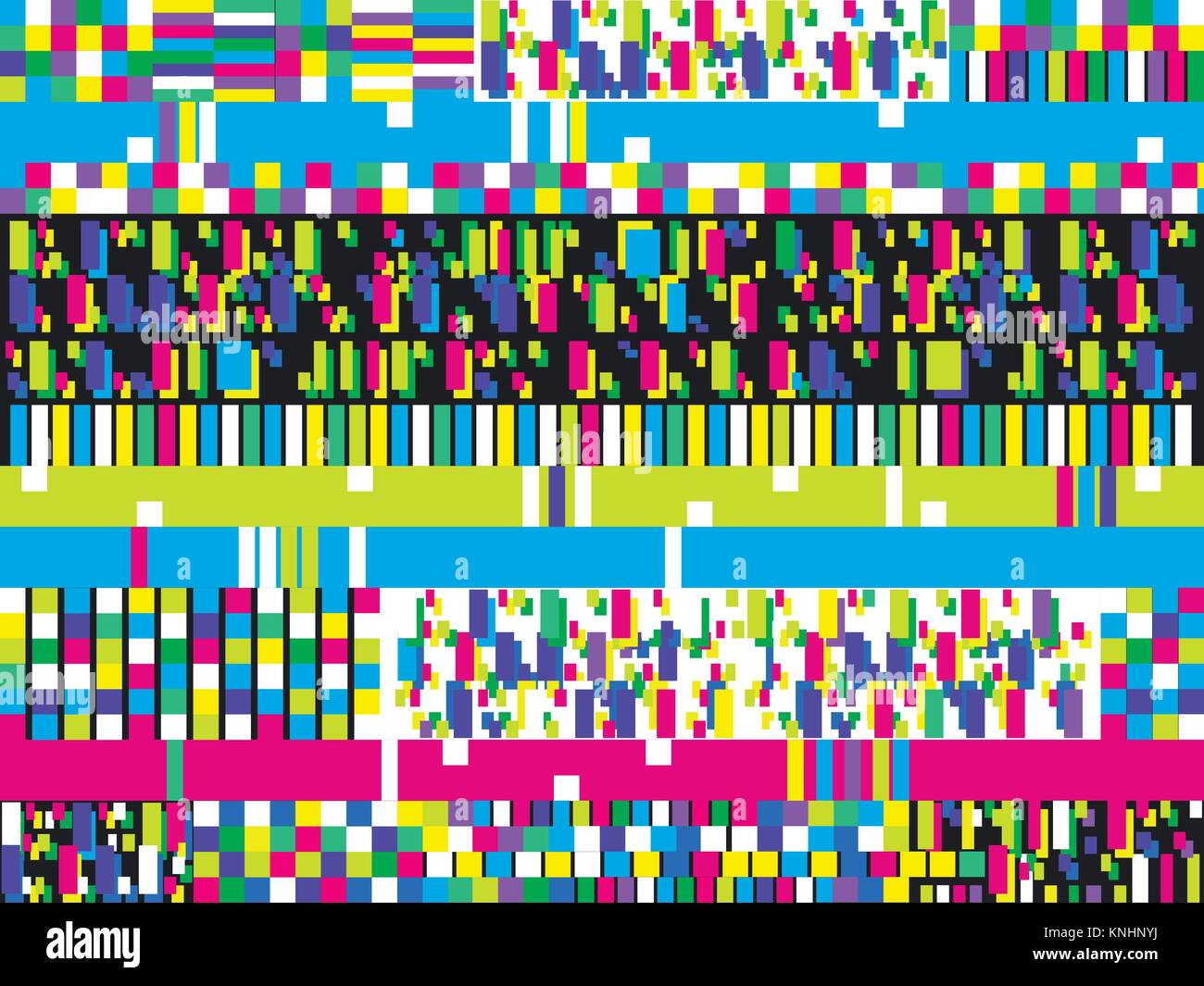 Glitch Hintergrund. Signal Error pixel Mosaik. Bunte Muster. Vector Illustration Stock Vektor