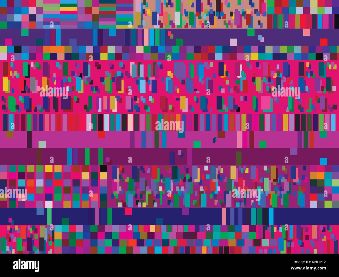 Glitch Hintergrund. Signal Error pixel Mosaik. Bunte Muster. Vector Illustration Stock Vektor