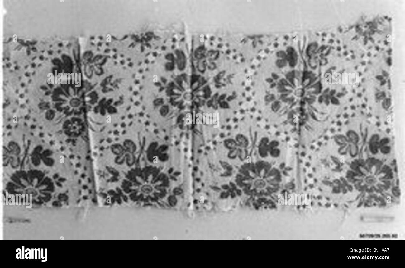 Dieses Blumenmuster zeigt Muster, Farbapplikation, dekoratives Design und künstlerische Traditionen aus der MET-Kollektion. Stockfoto