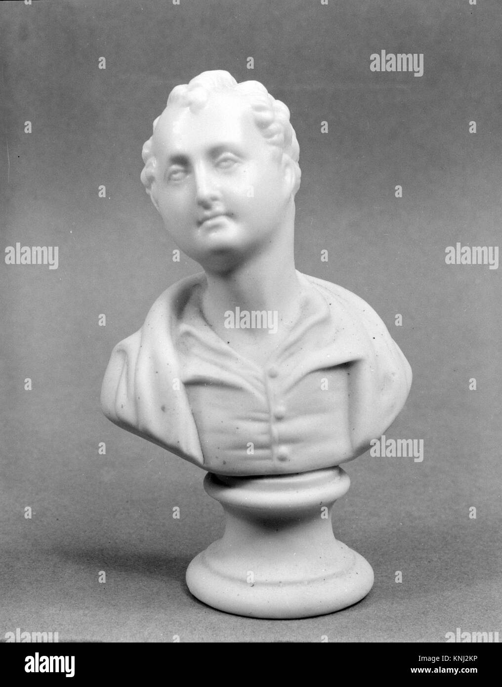 Büste von Lord Byron, 1830-70, amerikanisch, wahrscheinlich hergestellt in Bennington, Vermont, USA, Medium: Parian Porcelain Stockfoto